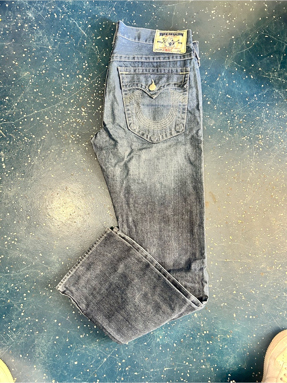 True Religion Men’s Straight Jeans - Faded Blue Denim
